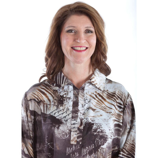 4care Damen-Bluse 7263 – Elegante Langarm-Bluse mit Rücken-Überschlag