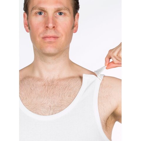 4care EasyClick Herren-Unterhemd mit Schulter-Druckknöpfen (Modell 3050) – Weiß