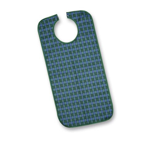 Suprima Ess-Schürze 5574 Polyester – Ess-Latz mit Druckknopf blaugrün kariert