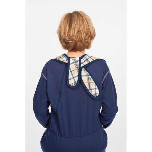 Suprima Ess-Schürze 5581 Polyester – Ess-Latz mit Auffang blau kariert