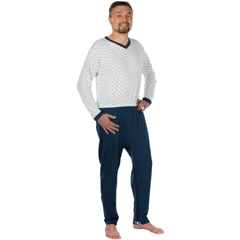 Suprima Pflege-Schlafanzug Anker 4716 – Pflegeoverall Baumwolle