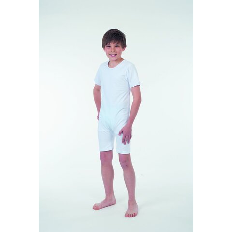 Suprima Kinder-Pflegebody Kurzarm mit Bein-Reißverschluss (Modell 4700) – Weiß