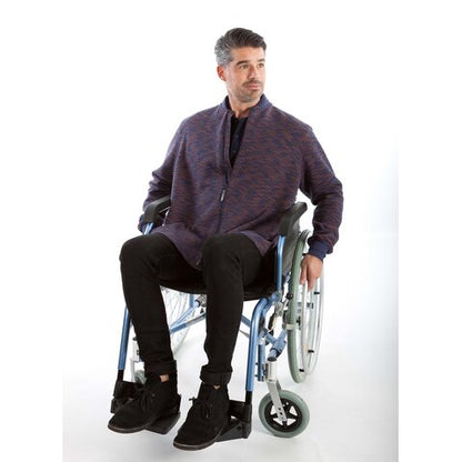 4care Herren-Strickjacke 7257 – Adaptive Sitzjacke mit Rückenöffnung