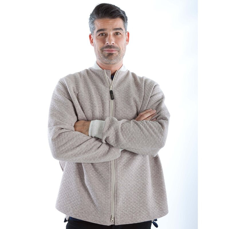 4care Herren-Strickjacke 7257 – Adaptive Sitzjacke mit Rückenöffnung