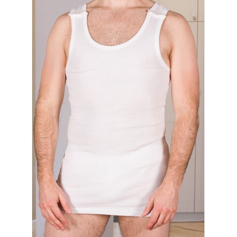 4care EasyClick Herren-Unterhemd mit Schulter-Druckknöpfen (Modell 3050) – Weiß