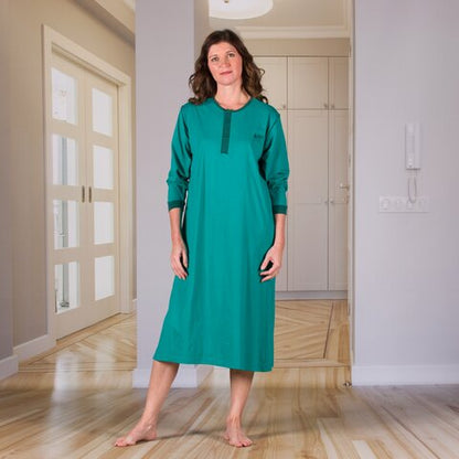 4Care Nachthemd 1402 – Pflegehemd Unisex mit Klettverschluss