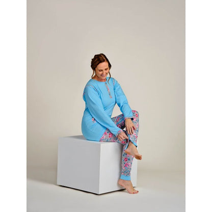 4care Damen Pflege-Pyjama 1081 – Overall mit Rücken- & Schritt-Reißverschluss
