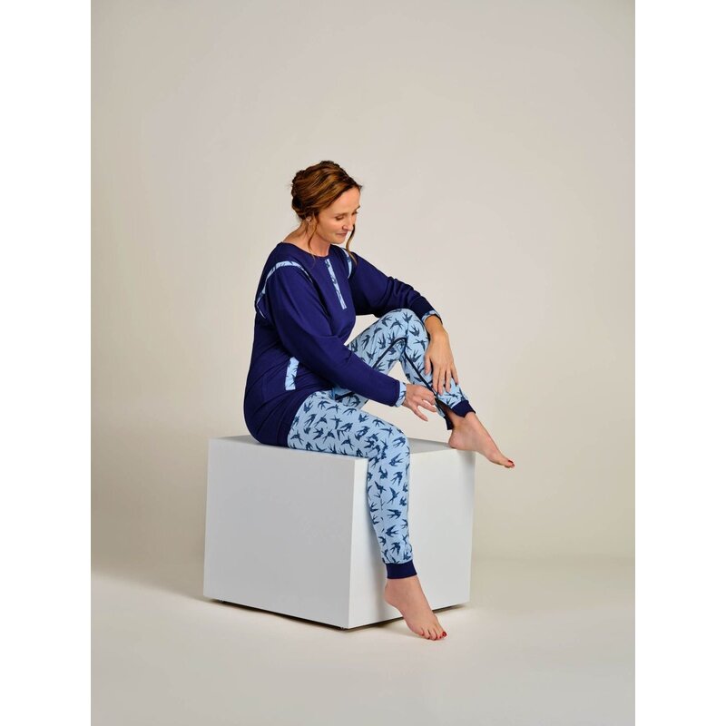 4care Damen Pflege-Pyjama 1081 – Overall mit Rücken- & Schritt-Reißverschluss