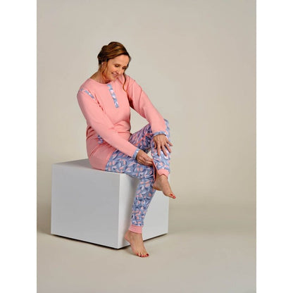 4care Damen Pflege-Pyjama 1081 – Overall mit Rücken- & Schritt-Reißverschluss