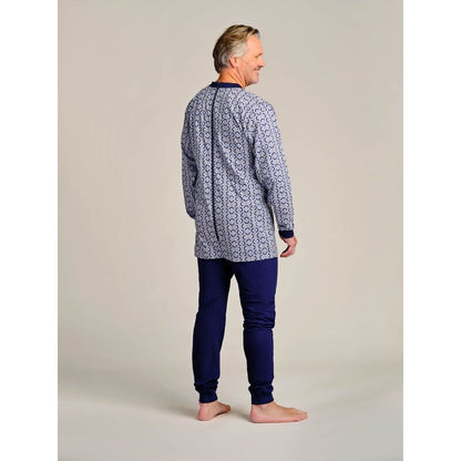4care Herren Pflege-Pyjama 1090 – Diskreter Overall mit Rücken-RV & langem Bein