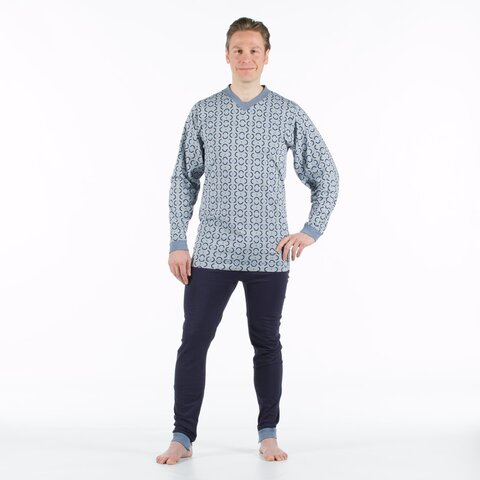 4care Damen Pflege-Pyjama 1091 – Langarm-Overall mit Rücken- & Schritt-RV