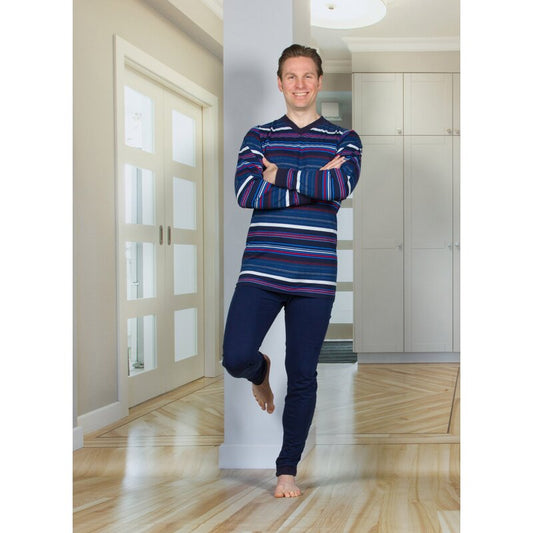 4care Damen Pflege-Pyjama 1091 – Langarm-Overall mit Rücken- & Schritt-RV