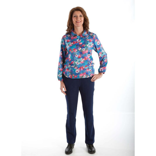 4care Damen Pflegeoverall Hansops 8110 – Modische Blusen-Optik & Rückenreißverschluss