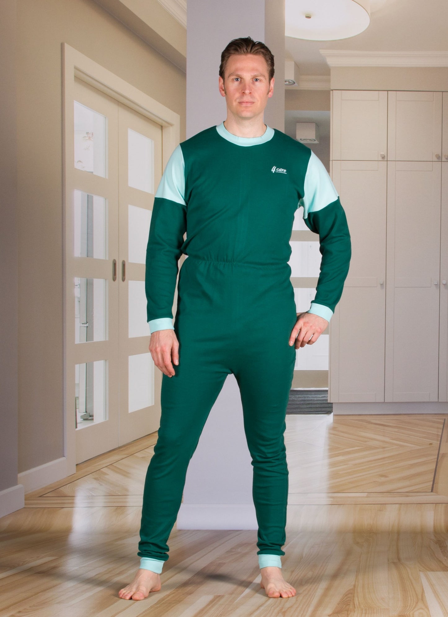 4care Pflegeoverall 1030 – Bequemer Baumwoll-Schutzoverall mit Rücken-RV