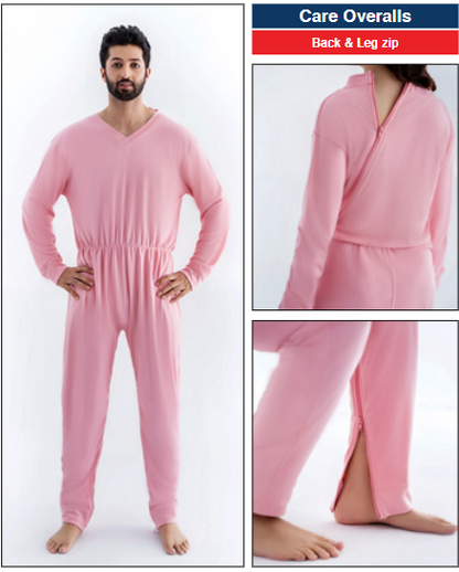 Care Better Pflegeoverall Rosa – Unisex-Schutzanzug mit schrägem Rücken-RV