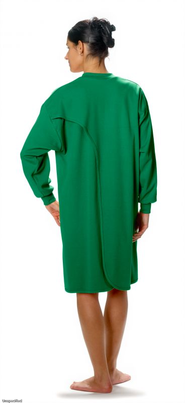 CAREWEAR Pflegehemd 8004 – Langarm-Nachthemd mit offenem Rückenteil (Unisex)