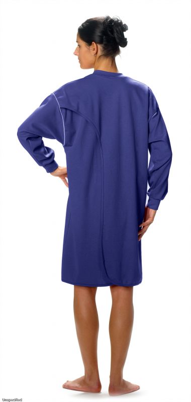 JANUS Pflegehemd 7004 – Langarm mit offenem Rücken & Knopfverschluss (Unisex)