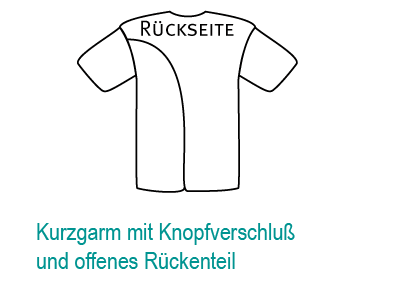 CAREWEAR Pflegehemd 8005 – Kurzarm-Nachthemd mit offenem Rückenteil (Unisex)