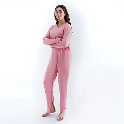 Care Better Pflegeoverall Rosa – Unisex-Schutzanzug mit schrägem Rücken-RV