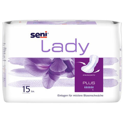 Seni Lady Plus Inkontinenz-Einlagen für Damen (15 Stück) – Hohe Saugkraft (950 ml)