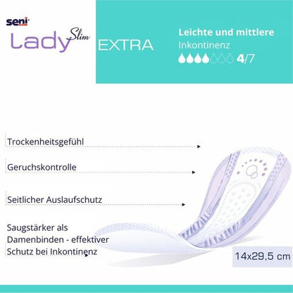 Seni Lady Slim Extra Inkontinenz-Einlagen für Damen (15 Stück) – Ultradünn & Saugstark