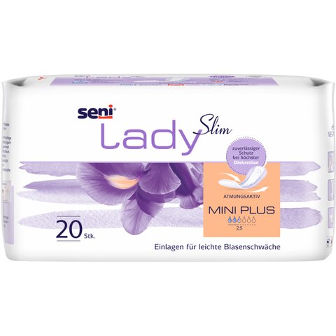 Seni Lady Slim Mini Plus Einlagen für Damen (20 Stück) – Das Plus an Sicherheit (300 ml)