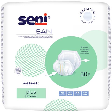 Seni San Plus Anatomische Vorlagen – Schwerste Inkontinenz & Nacht (2.500 ml)