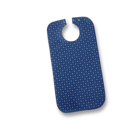 Suprima Ess-Schürze 5572 Polyester – Ess-Latz mit Druckknopf blau gemustert