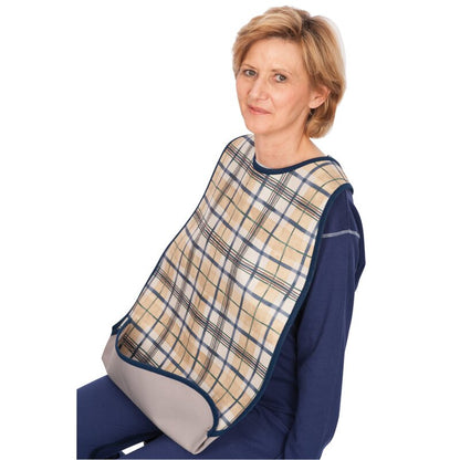 Suprima Ess-Schürze 5581 Polyester – Ess-Latz mit Auffang blau kariert