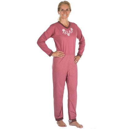Suprima Pflege-Schlafanzug 4717 Blumenranke – Pflegeoverall