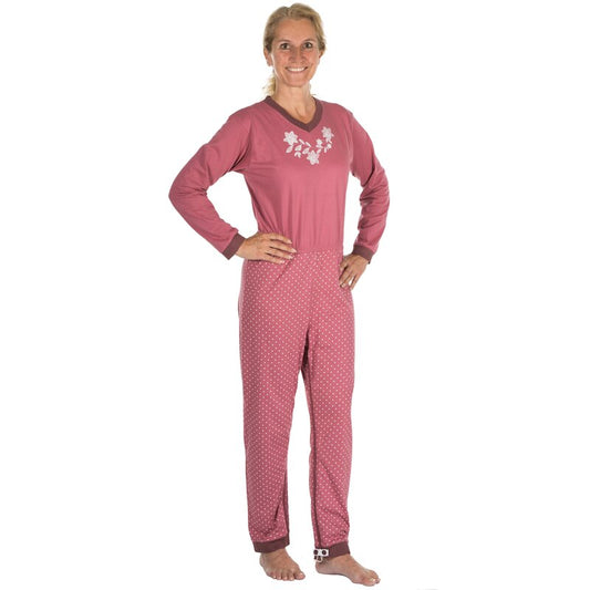 Suprima Pflege-Schlafanzug 4717 Blumenranke – Pflegeoverall