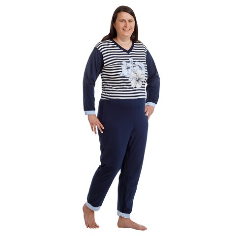 Suprima Pflege-Schlafanzug 4721 maritim-floral – Pflegeoverall