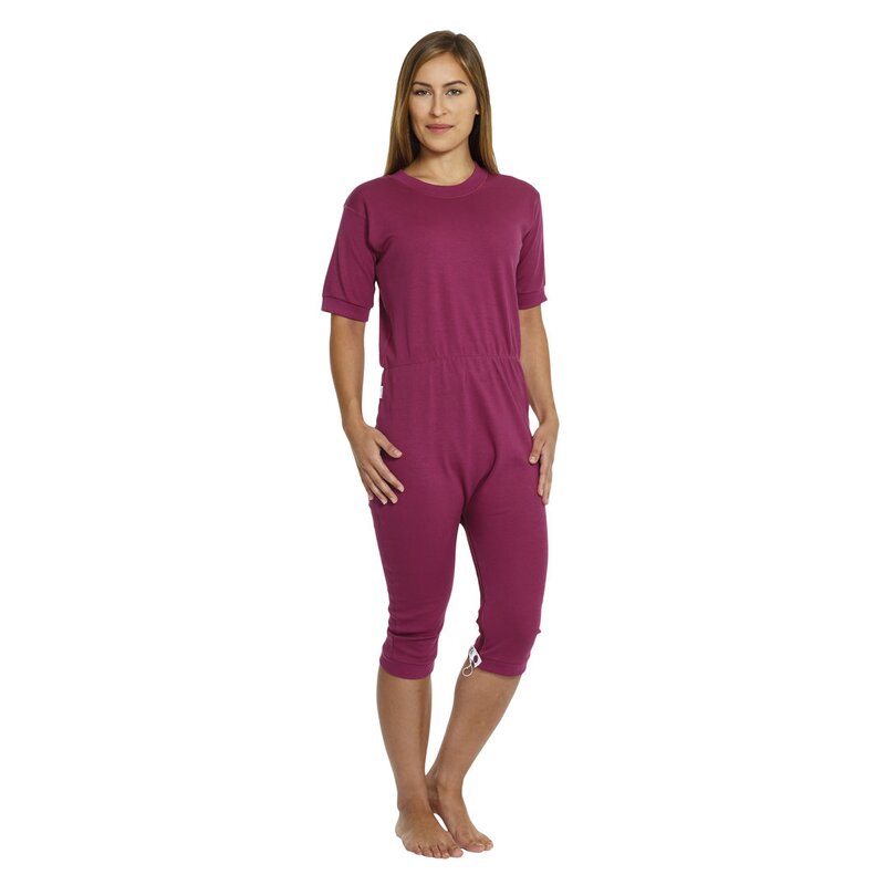 suprima CareFunction 4702 Slim – Kurzer Sommer-Pflegeoverall mit Rücken- & Bein-RV