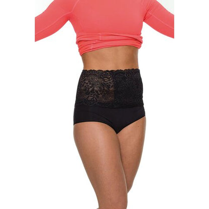 Suprima Damen-Stomagürtel mit Spitze & Tasche (Modell 7801) – Schwarz
