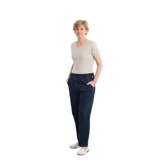 suprima CareActive 4510 Tages-Pflegeoverall – Modischer Jeans-Look mit Rücken-RV
