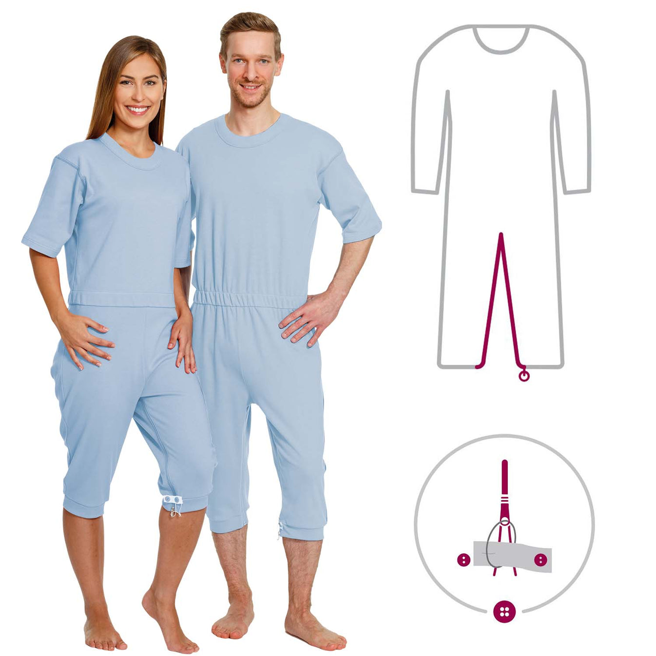 suprima CareBasic 4080 Sommer-Pflegeoverall – Kurz mit praktischem Bein-RV